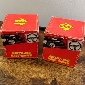 Ferrari! MOMO Mozzo Steering Wheel Hub Adapter Kit.Two available Ferrari 365 NIB